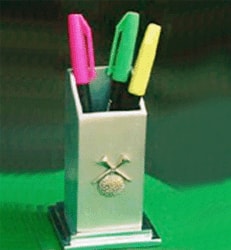 Golf Ball and Crossed Tees Pen Stand