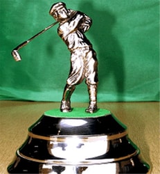 Highly Polished Nickel Plated Brass Bowl with Golfer