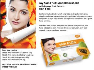 Joy Skin Fruits Anti Blemish Kit with Papaya Fruit