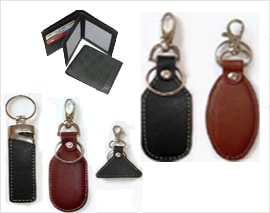 Leather Gift Wallet and Keychains